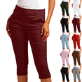 thumbnail image 1 of Capri Pants for Women Slim Fit Elastic High Waist Casual Capris Stretch Breathable Summer Outdoor Hiking Cropped Pants,Sizes S-3XL, 1 of 9