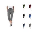 thumbnail image 1 of Capri Pants for Women Spring Summer Casual Lightweight Elastic Waist Capri Sweatpants with Pockets, 1 of 6