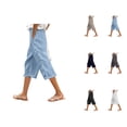 thumbnail image 1 of Capri Pants for Women Spring Summer Casual Lightweight Relaxed Fit Straight Leg Cropped Pants Capris with Pockets, 1 of 6