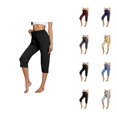 thumbnail image 1 of Capri Pants for Women Spring Summer Elastic High Waist Relaxed Fit Straight Leg Capri Sweatpants with Pockets, 1 of 6
