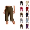 thumbnail image 1 of Capri Pants for Women Spring Summer Elastic High Waist Wide Straight Leg Loose Workout Yoga Pants Capris with Pockets, 1 of 6