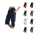 thumbnail image 1 of Capri Pants for Women Spring Summer Elastic Mid Waist Straight Leg Capri Sweatpants Capris with Pockets, 1 of 5