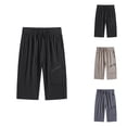 thumbnail image 1 of Capri Pants for Women Spring Summer Lightweight Plus Size Elastic Waist Loose Fit Wide Straight Leg Capris with Pockets, 1 of 2