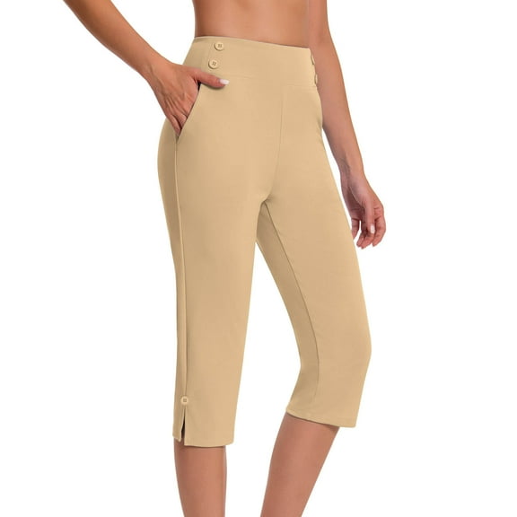 Capri Pants for Women Stretch High Waisted Crop Office Work Pants 2025 Summer Casual Capris Yoga Dress Pant