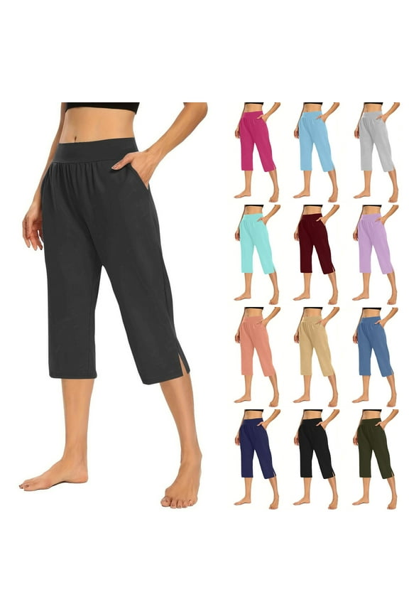 Capri Pants for Women Stretch High Waisted Crop Office Work Pants Casual Summer Capris Slacks Yoga Dress Pant