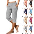 thumbnail image 1 of Capri Pants for Women Stretch High Waisted Straight Leg Capris Casual Yoga Pants Work Golf Trousers with Pockets, 1 of 8