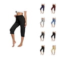 thumbnail image 1 of Capri Pants for Women Summer Casual Elastic Waist Straight Leg Relaxed Fit Cropped Sweatpants with Pockets, 1 of 6