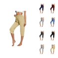 thumbnail image 1 of Capri Pants for Women Summer Casual Elastic Waist Straight Leg Relaxed Fit Cropped Sweatpants with Pockets, 1 of 6