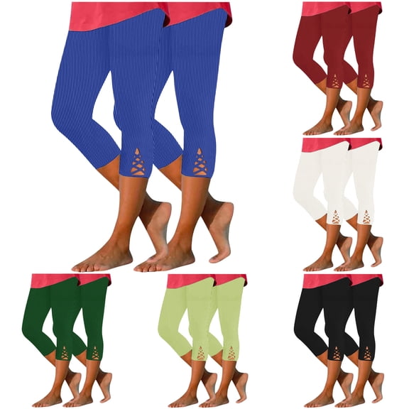 Capri Pants for Women, Xunlbb Women’s Elastic Waist Summer Solid Casual With Outing Capris Pants(Black,S)