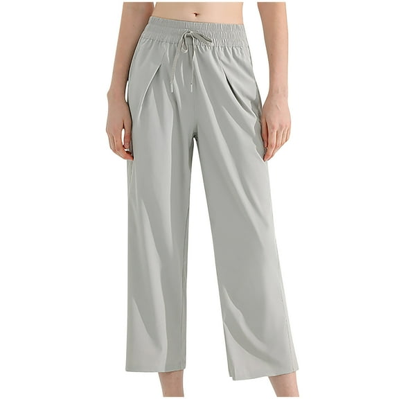 Capri Pants for Women Xunlbb Women's Fashionable Yoga Capris on Clearance,Khaki L