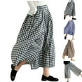 thumbnail image 1 of Capri Pants for Women, Xunlbb Womens Plaid Loose And Comfortable Casual Wide Leg Pants Skirt(Black,M), 1 of 5