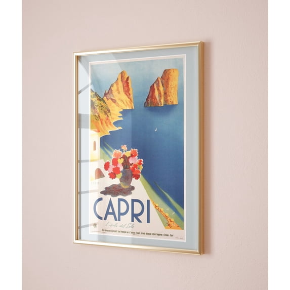 Capri Poster, Capri Travel Poster, Blue Capri Wall Art, Capri Vintage Travel Poster, Capri Italy, Travel Gift Home Decor, 16x24 UNFRAMED