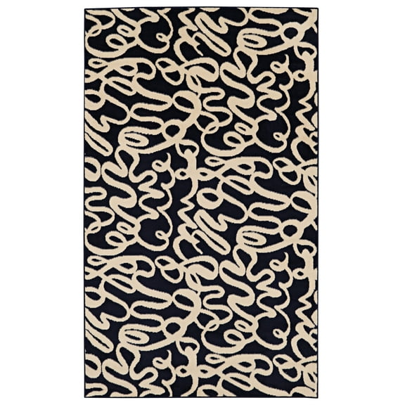 Capri Sasha Blue Area Rug 43 x 73 Easy Care Polypropylene Transitional Design