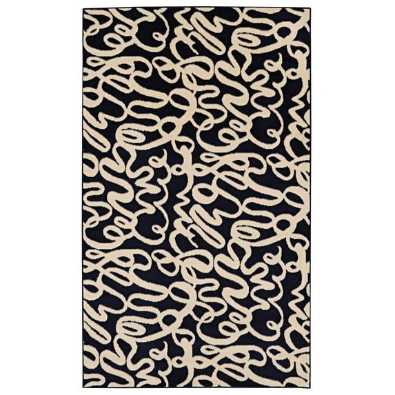 Capri Sasha Blue Area Rug 43 x 73 Easy Care Polypropylene Transitional Design