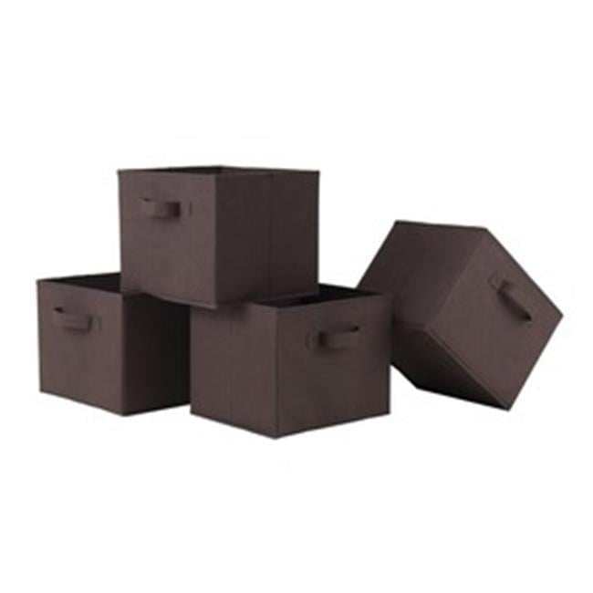 Capri Coastal Foldable Fabric Baskets in Chocolate Brown - Set of 4