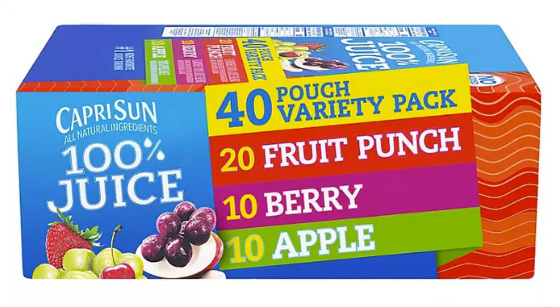Capri Sun 100 Juice Fruit Punch Berry Apple Juice Box Pouches Capri Sun 100 Juice Fruit Punch Berry Apple Juice Box Pouches