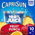 thumbnail image 1 of Capri Sun 100% Juice Fruit Punch Flavored All-Natural Juice Blend from Concentrate with added ingredients and other natural flavors, 10 ct Box, 6 fl oz Pouches, 1 of 16