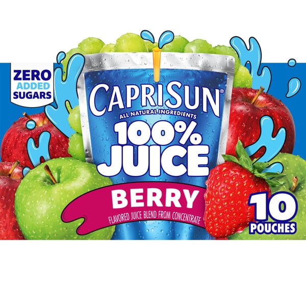 Capri Sun Berry Naturally Flavored Kids Juice Blend Drink Pouches, 10 Count