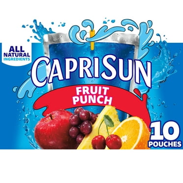 Capri Sun Fruit Punch Juice Box Pouches, 10 Ct Box, 6 fl oz Pouches, Liquids