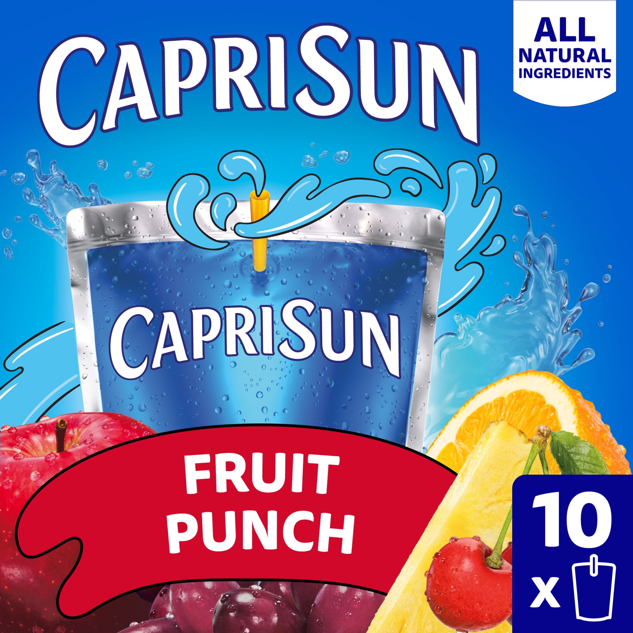 Capri Sun Natural Fruit Punch Juice Pouches, 10 Ct, fl oz Kids