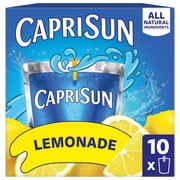 Capri Sun Flavored with Other Natural Flavor Juice Drink Blend, 10 Pouches, for School Lunches and On-the-Go Hydration, Lemonade, All Natural Ingredients, 6 fl oz