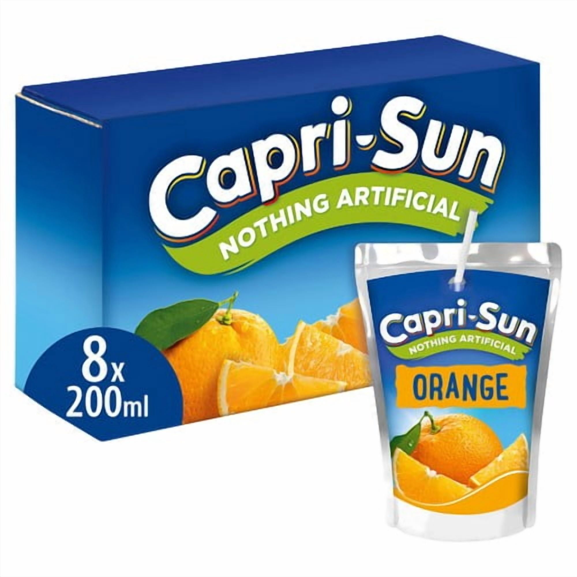 Capri Sun Orange 8 x 200ml, British Import (Pack of 2)