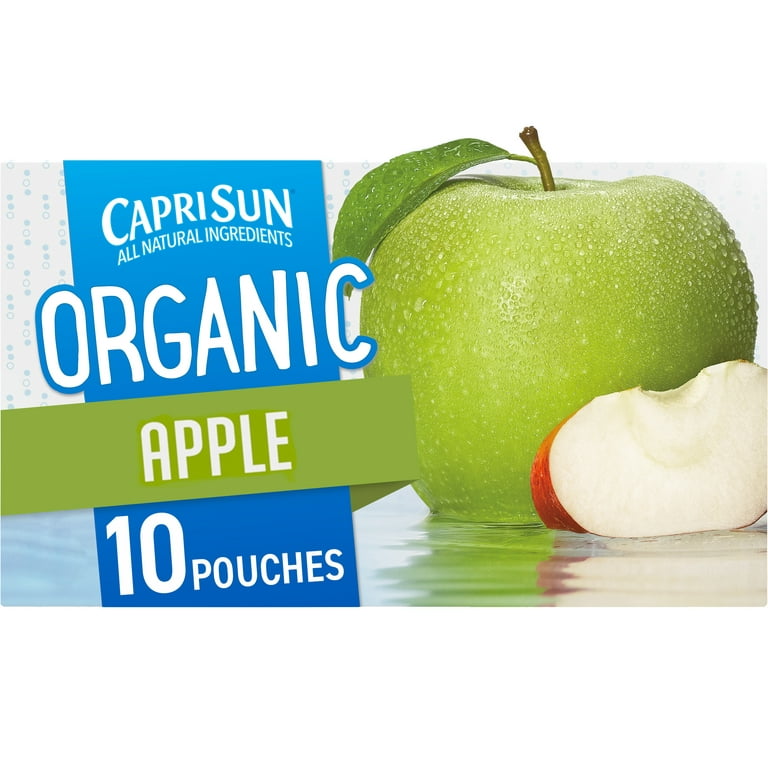 Capri Sun Organic Apple Juice Box Pouches, 10 ct Box, 6 fl oz Pouches