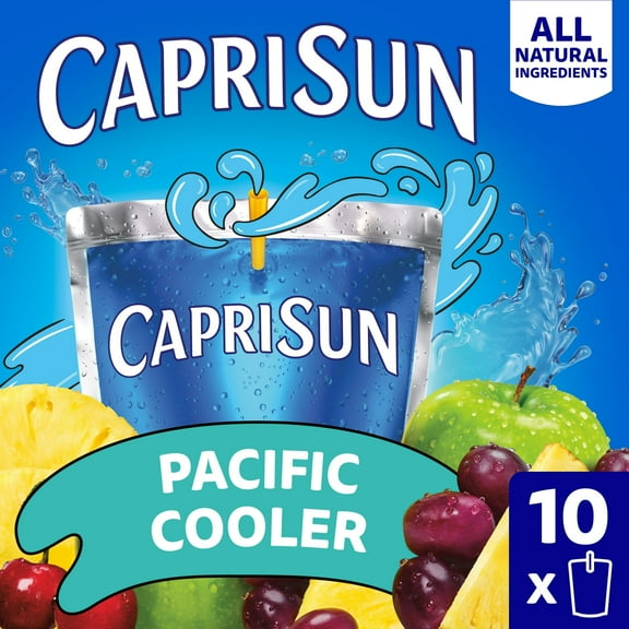 Capri Sun Pacific Cooler Mixed Fruit Juice Box Pouches, 10 Ct Box, 6 fl oz Pouches, Liquids(Pack of 2)