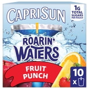 Capri Sun Roarin' Waters Flavored Water Beverage, 10 Pouches, for School Lunches and On-the-Go Hydration, Fruit Punch Natural Flavor with Other Natural Flavor, All Natural Ingredients, 6 oz