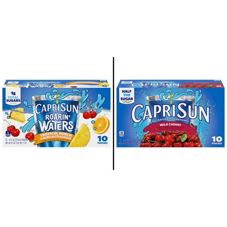 Capri Sun Roarin' Waters Tropical Punch 6 oz 10 pk Pouches & Capri Sun Wild Cherry 10 pk Pouches 6 Oz.