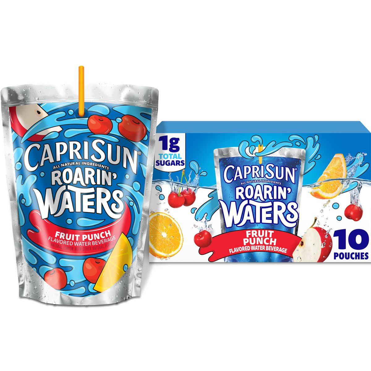 Capri Sun Roaring Waters Fruit Punch Pack 10pk 6 Fl Oz Pouches Pack 