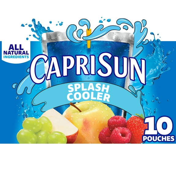 Capri Sun Splash Cooler Mixed Fruit Flavored Juice Drink Blend, 10 Count Box, 6 fl oz Pouches