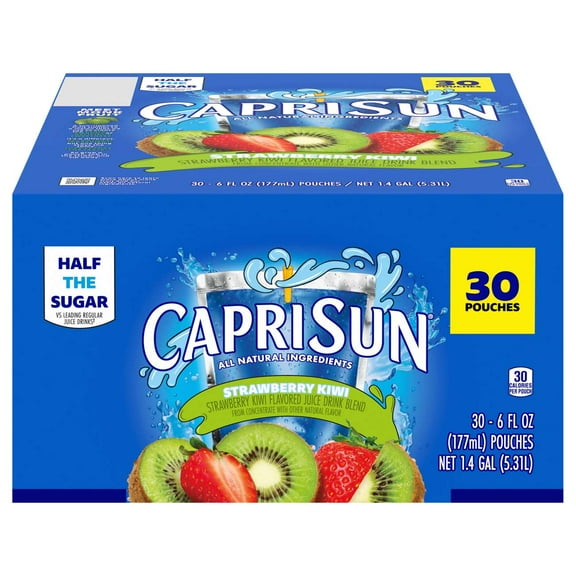 Capri Sun Strawberry Kiwi Juice Drink Blend 30 pk Pouches - Value Pack - 6 oz