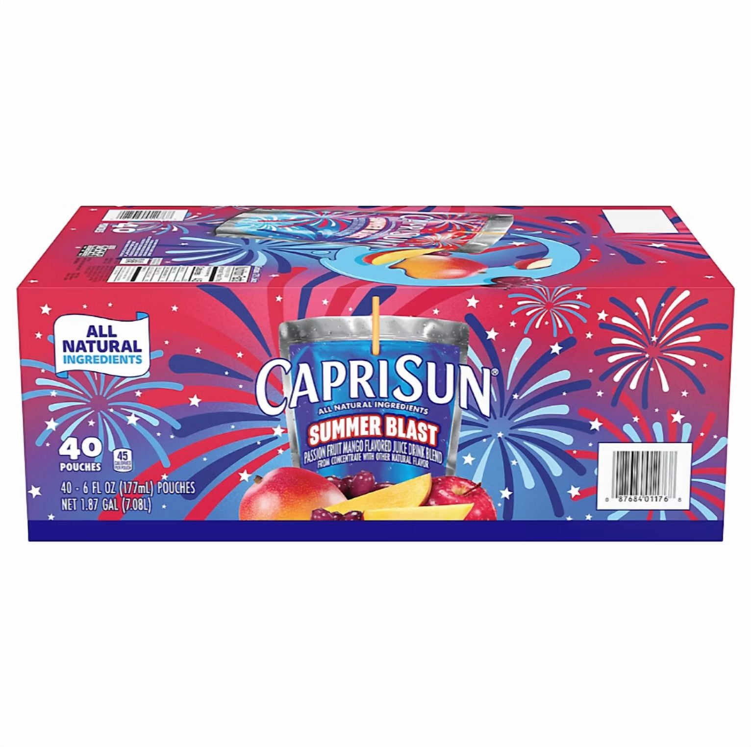 Capri Sun Summer Blast Passionfruit Mango Juice Drink Blend, Pouches, 40 ct./6 fl. oz.