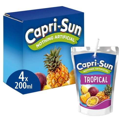 Capri Sun Tropical 4 x 200ml, British Import (Pack of 2)