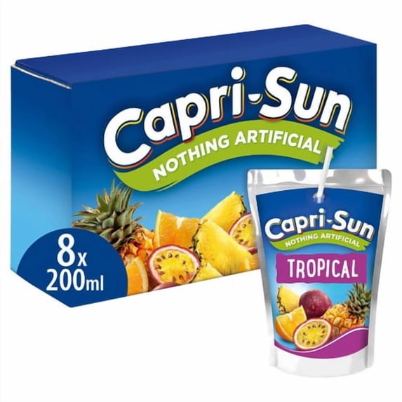 Capri Sun Tropical 8 x 200ml, British Import (Pack of 2)