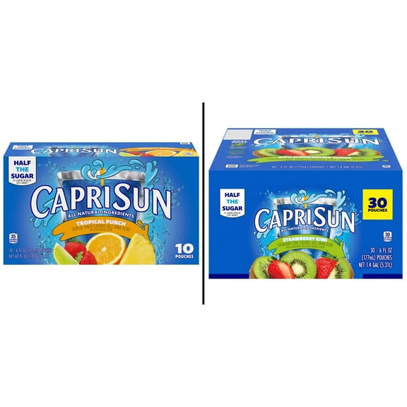 Capri Sun Tropical Punch 10 pk Pouches 6 oz & Capri Sun Strawberry Kiwi 30 pk Pouches 6 oz