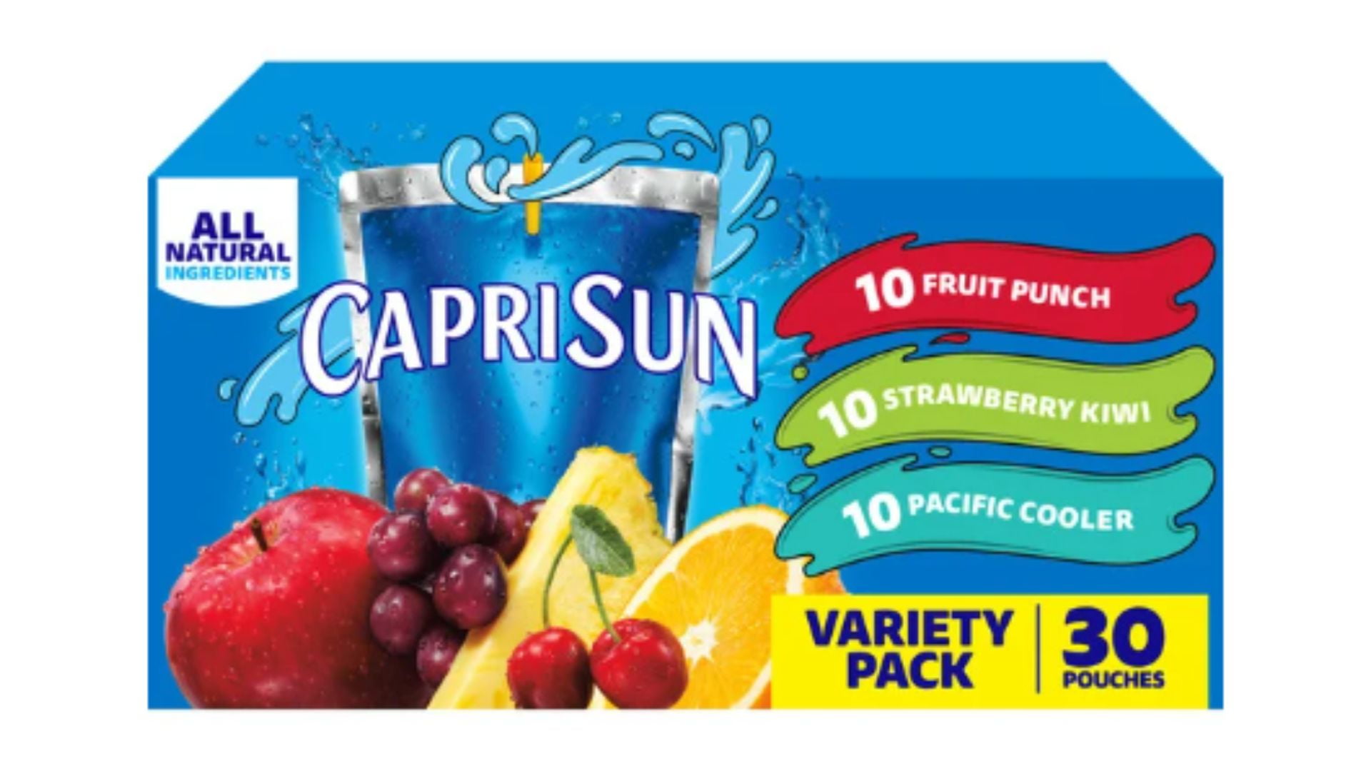 Capri Sun Variety Pack Kids Juice Pouches, Fruit Punch, Strawberry Kiwi & Pacific Cooler