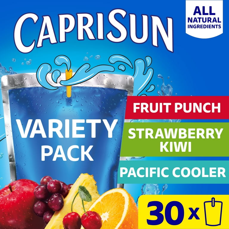Capri Sun Fruit Punch, Strawberry Kiwi and Pacific Cooler Juice
