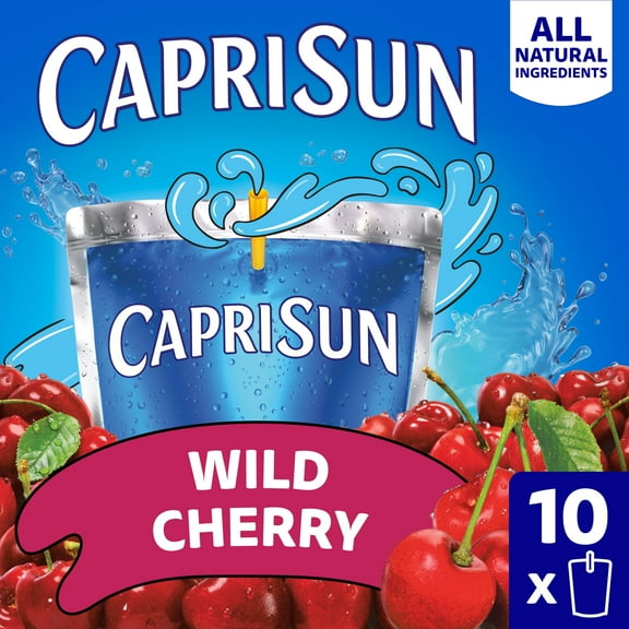 Capri Sun Wild Cherry Flavored with other natural flavor Juice Drink Blend, 10 ct Box, 6 fl oz Pouches