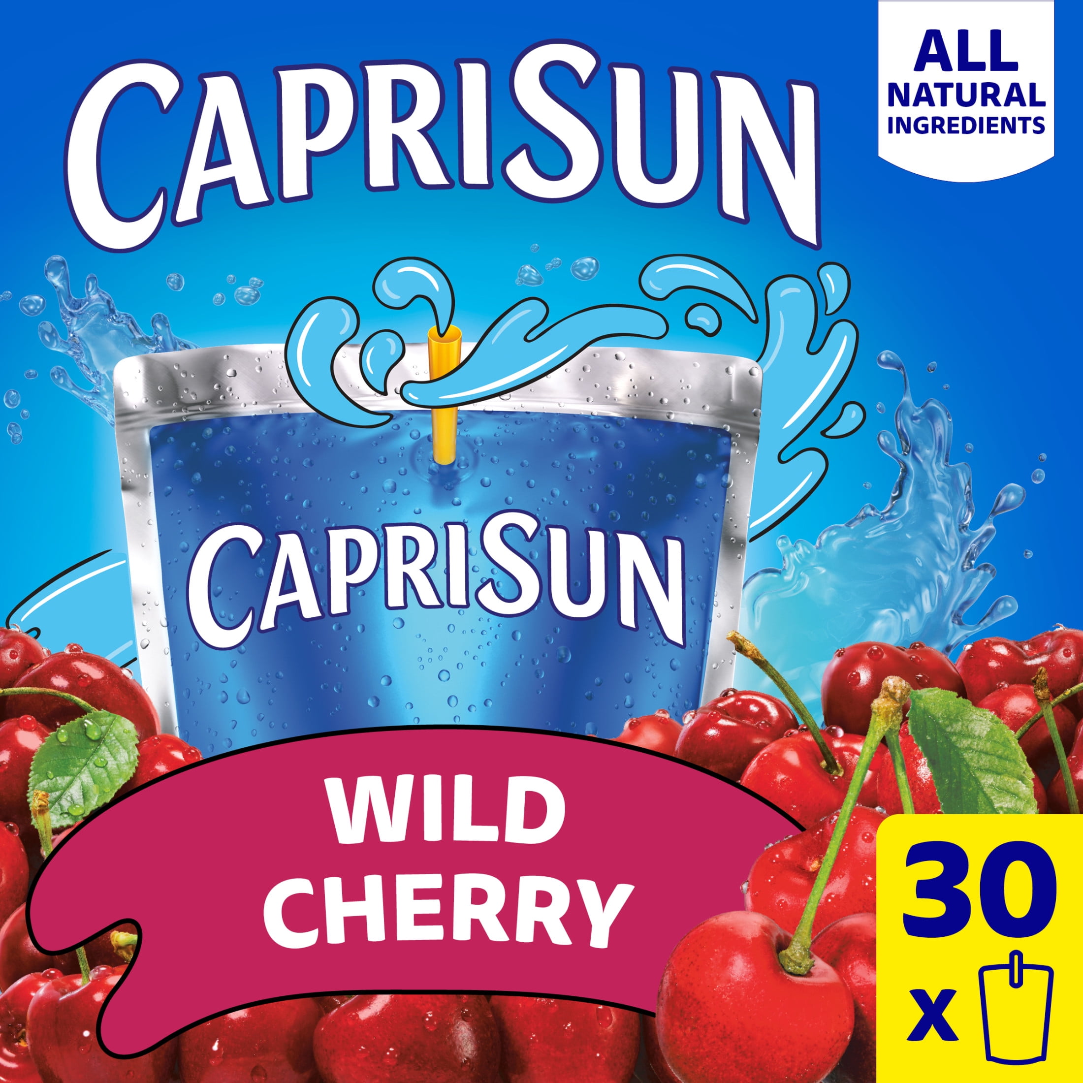 Capri Sun Wild Cherry Naturally Flavored Juice Drink Blend, 30 ct