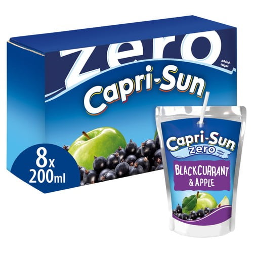 Capri Sun Zero Blackcurrant 8 x 200ml, British Import (Pack of 2)