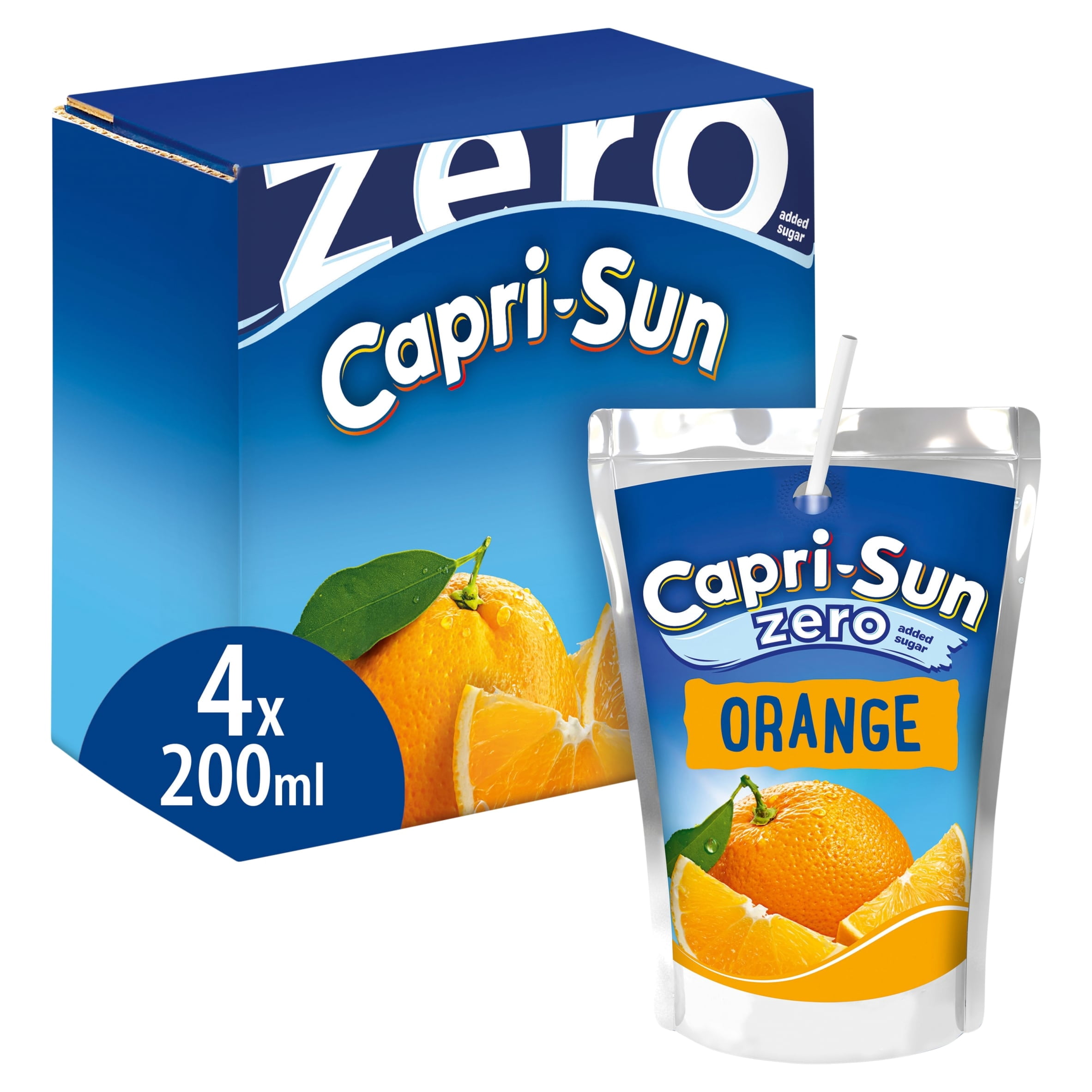 Capri-Sun Zero Orange 4 x 200ml Kids' Juice Drink, Imported from Britain