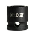thumbnail image 1 of Capri Tools 1/2 in. Stubby Impact Socket, 3/8 in. Drive, 6 Point, SAE, 1 of 7