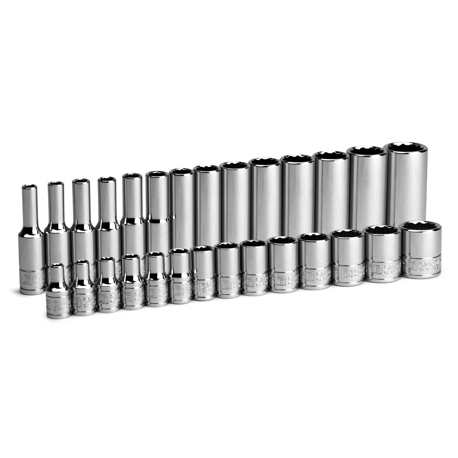 Capri Tools 1/4 in. Drive 12Point Shallow and Deep Socket Set, Metric
