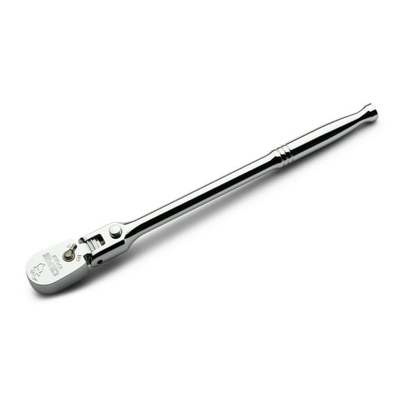 Capri Tools 1/4 in. Drive Fine 90-Tooth Locking Flex-Head Ratchet, Extra Long Chrome Handle