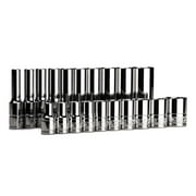 Capri Tools 1/4 in. Drive Master Chrome Sockets Set, 6-Point, 3/16 to 9/16 in., SAE, 20-Piece