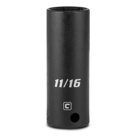 capri tools 11/16-inch deep impact socket, 3/8-inch drive, 6-point, sae