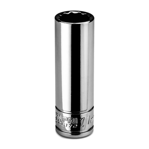 Capri Tools 11 mm Deep Socket, 1/4 in. Drive, 12-point, Metric