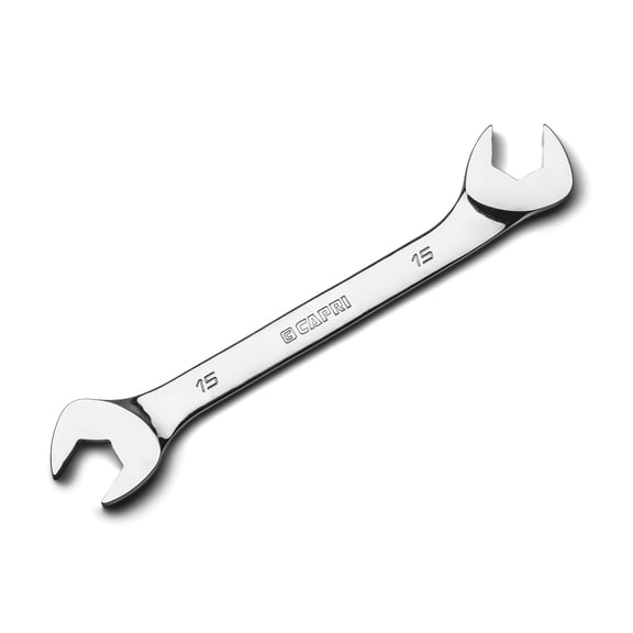 Capri Tools 15 mm Angle Open End Wrench, 30Â° and 60Â° angles, Metric